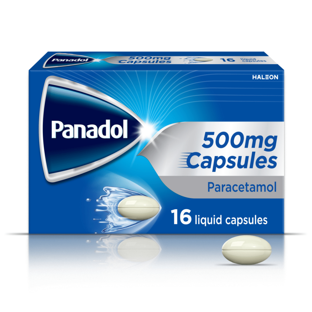 Panadol Paracetamol 500mg Liquid Capsules, Fast Pain Relief, 16s