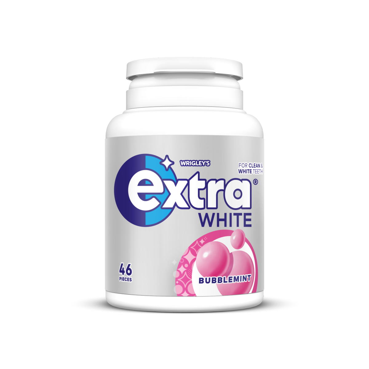Extra White Bubblemint Sugarfree Chewing Gum Bottle 46 Pieces