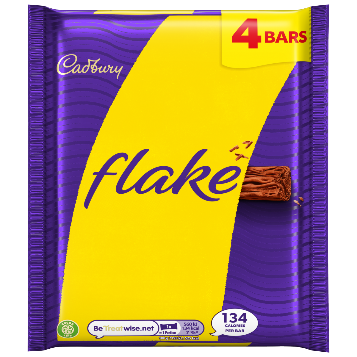 Cadbury Flake Chocolate Bar 4 Pack Multipack 102g (4 x 25.5g)