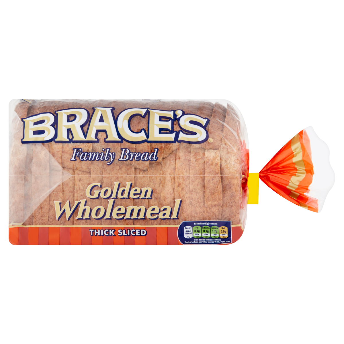 Brace’s Family Bread Golden Wholemeal Thick Sliced 800g