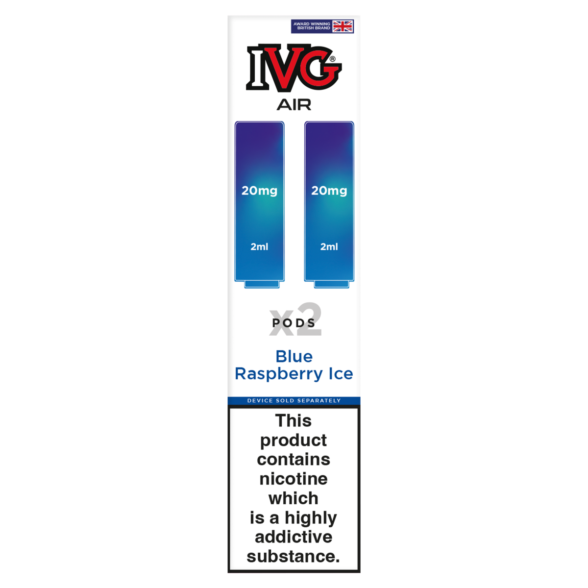 IVG Air 2 Blue Raspberry Ice Pods 20mg