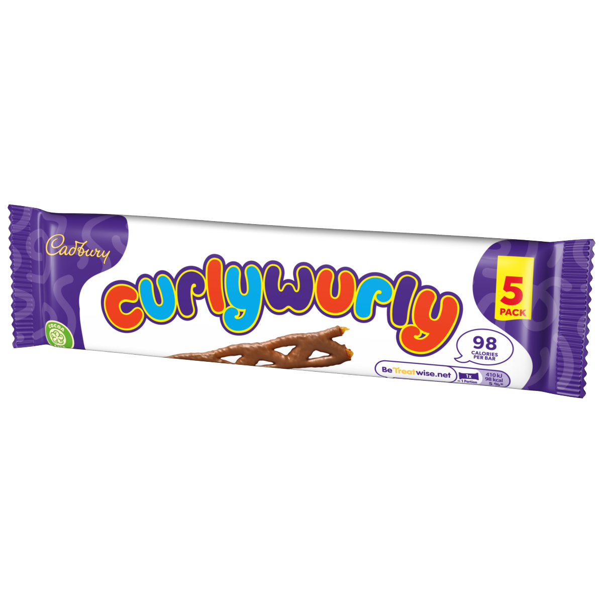 Cadbury Curly Wurly Chocolate Bar 5 Pack Multipack 107.5g