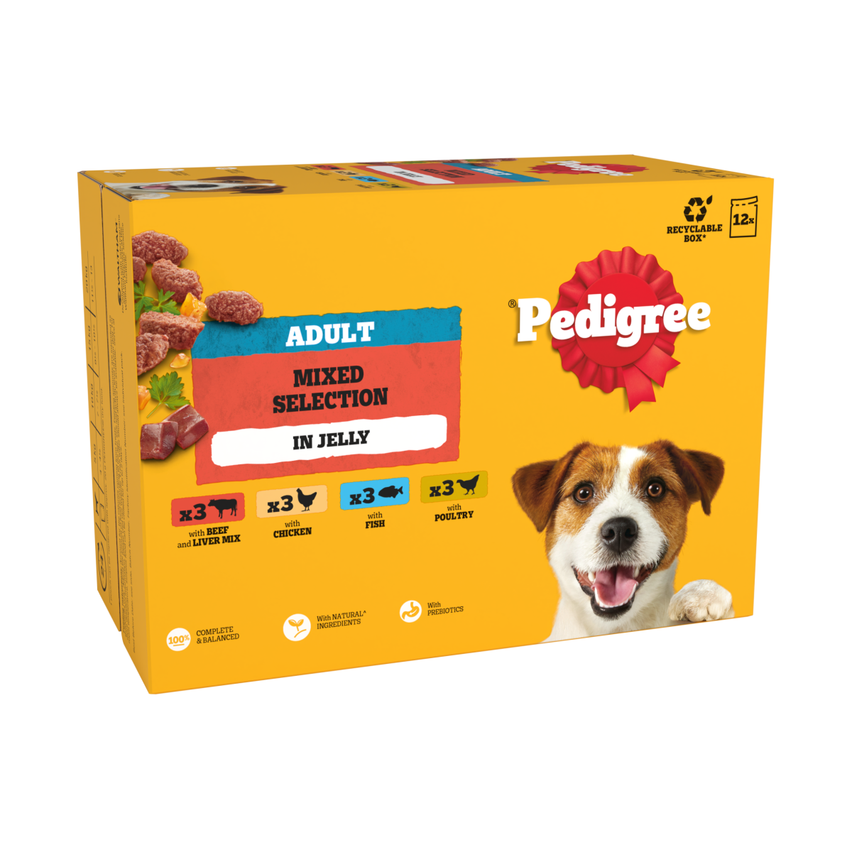 PEDIGREE® Adult Wet Dog Food Mixed Selection in Jelly 12 x 100g Pouch
