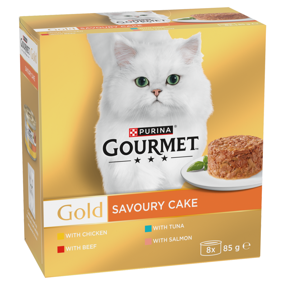 GOURMET Gold Savoury Cake Meat and Fish Variety Wet Cat Food 8x85g