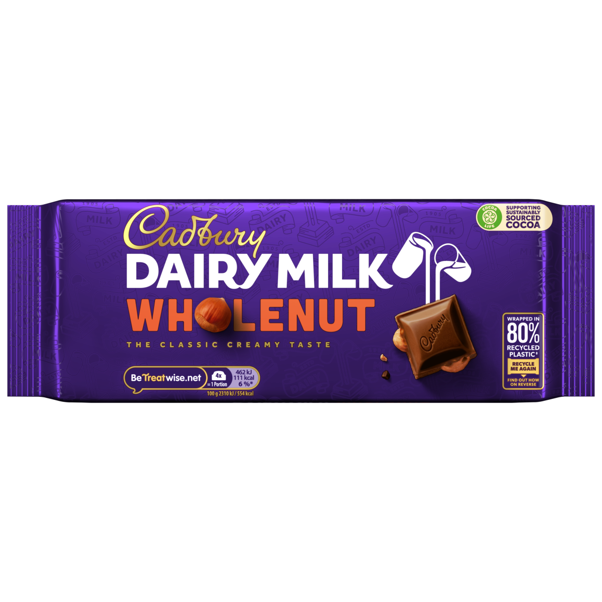 Cadbury Dairy Milk Wholenut Chocolate Bar 180g