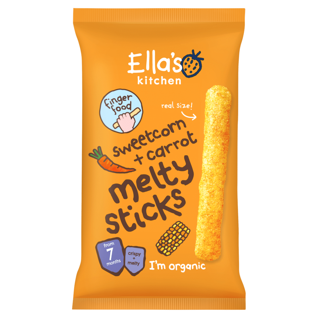 Ella’s Kitchen Sweetcorn + Carrot Melty Sticks 7+ Months 16g