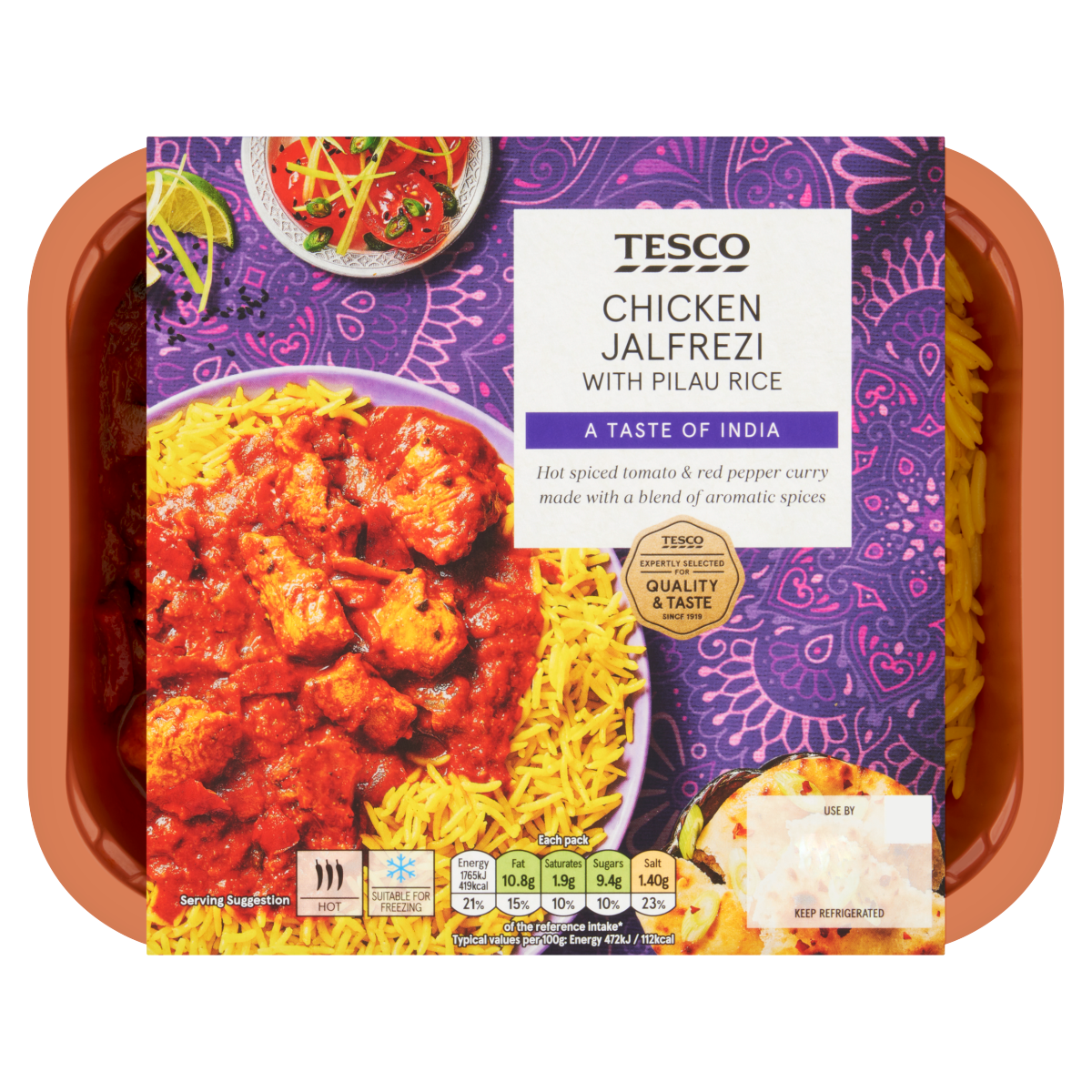 Tesco Chicken Jalfrezi with Pilau Rice 400g