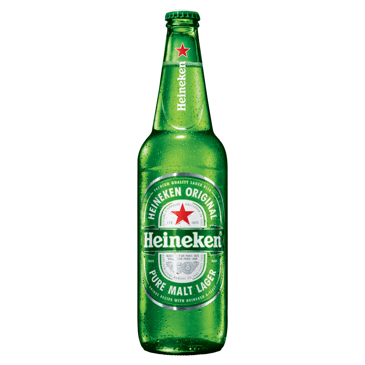 Heineken Orginal Pure Malt Lager Beer Bottle 650ml