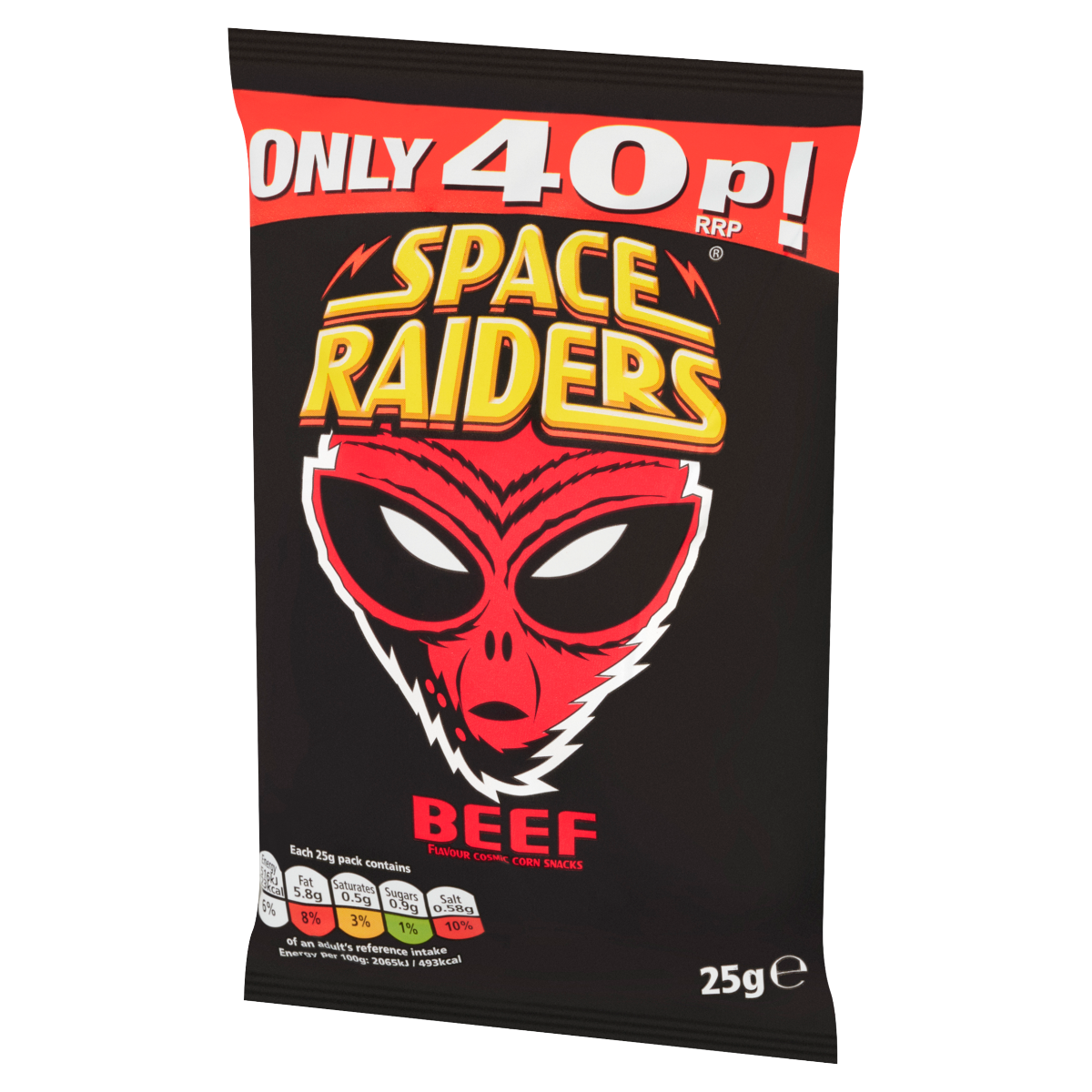 Space Raiders Beef Flavour Cosmic Corn Snacks 25g