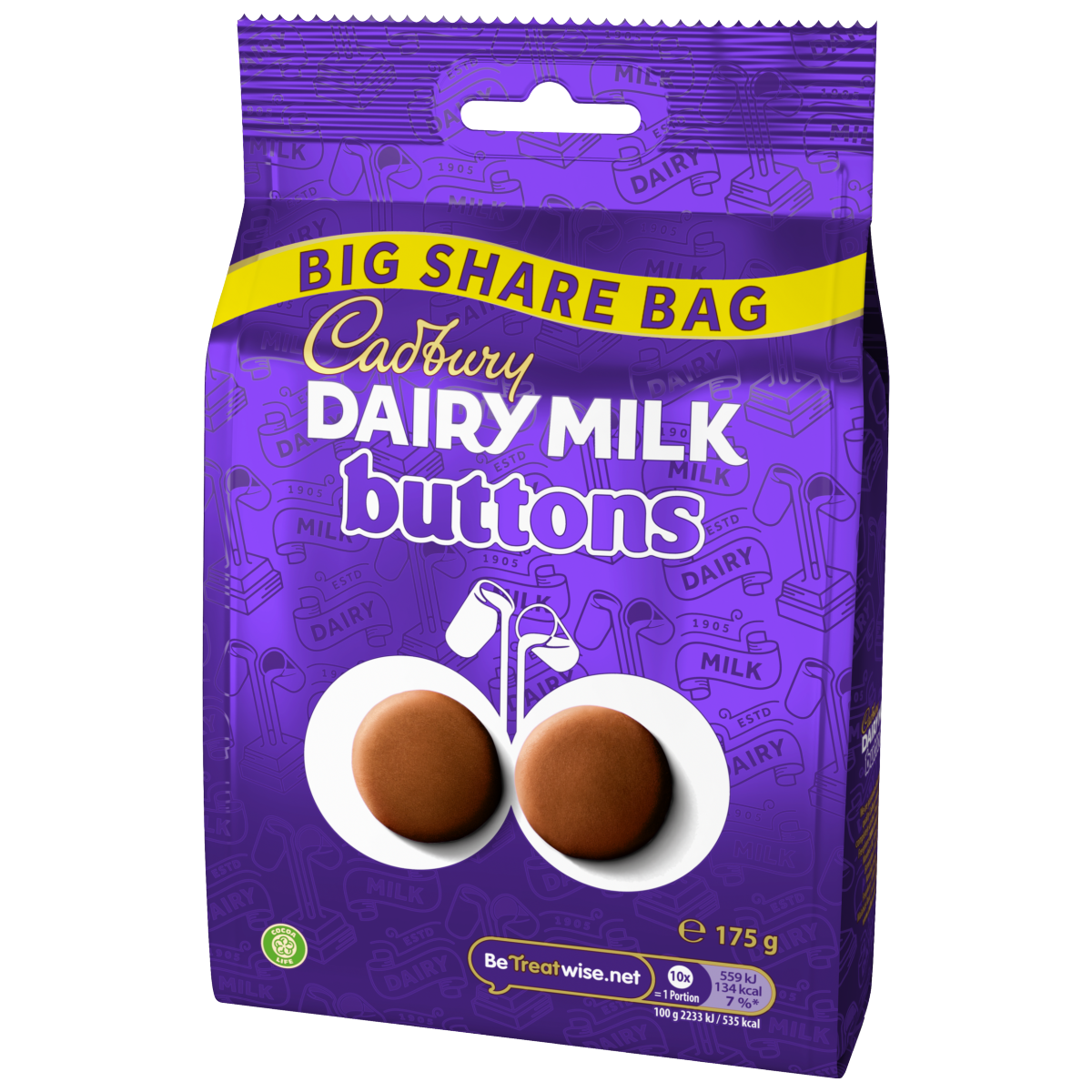 Cadbury Dairy Milk Buttons Chocolate Large Sharing Bag 175 g