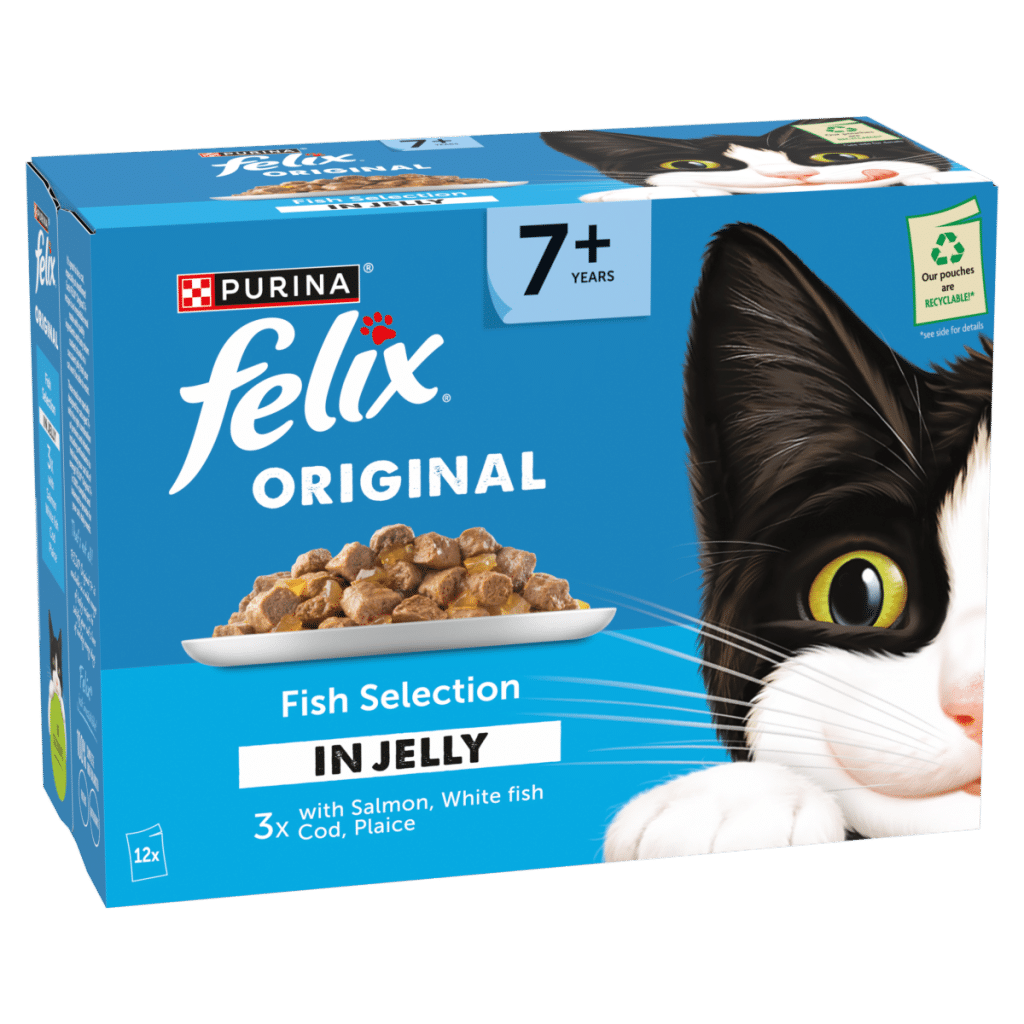 FELIX Original Senior Fish Selection in Jelly Wet Cat Food 12x85g