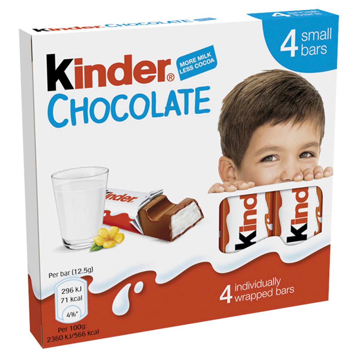 Kinder Small Chocolate Bars Multipack 4 x 12.5g (50g)