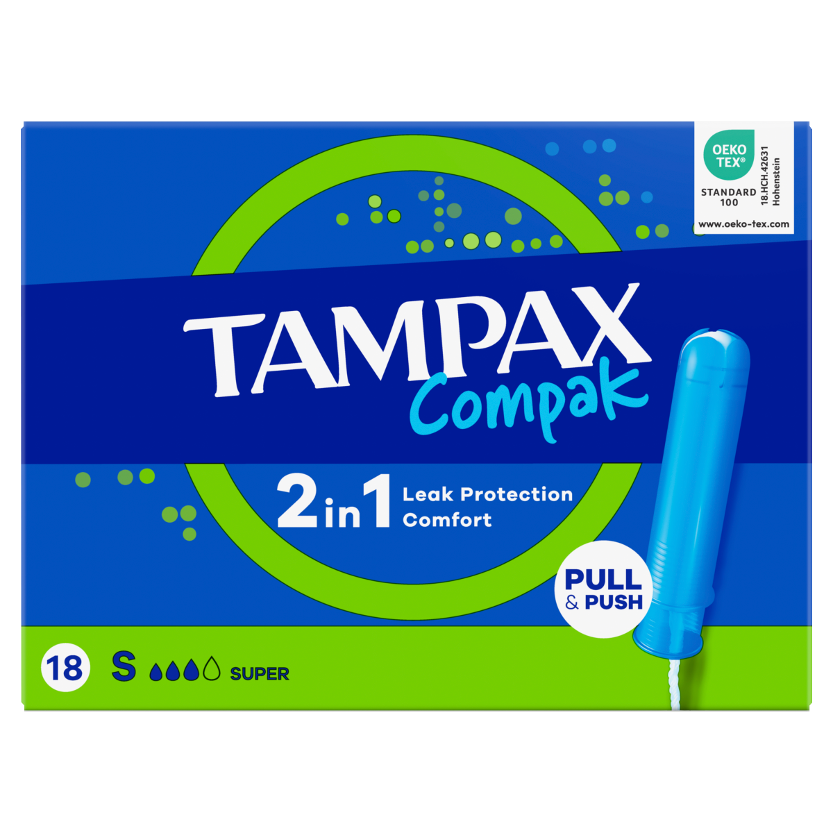 Tampax Compak Super Tampons With Applicator x18