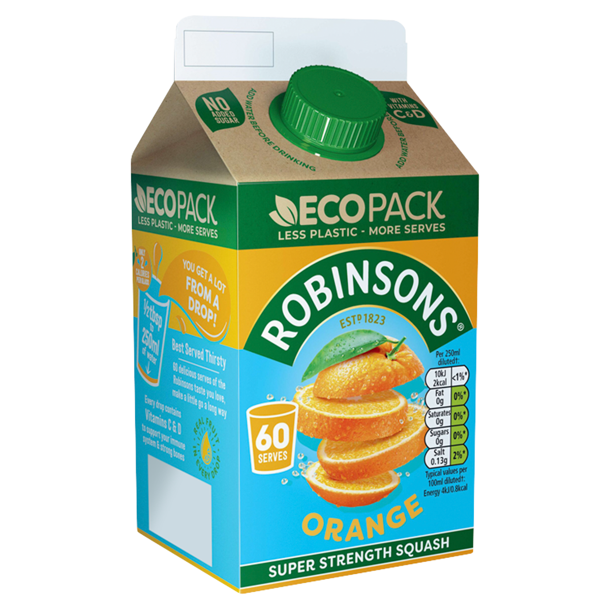 Robinsons Orange Super Strength Squash Eco Pack 500ml