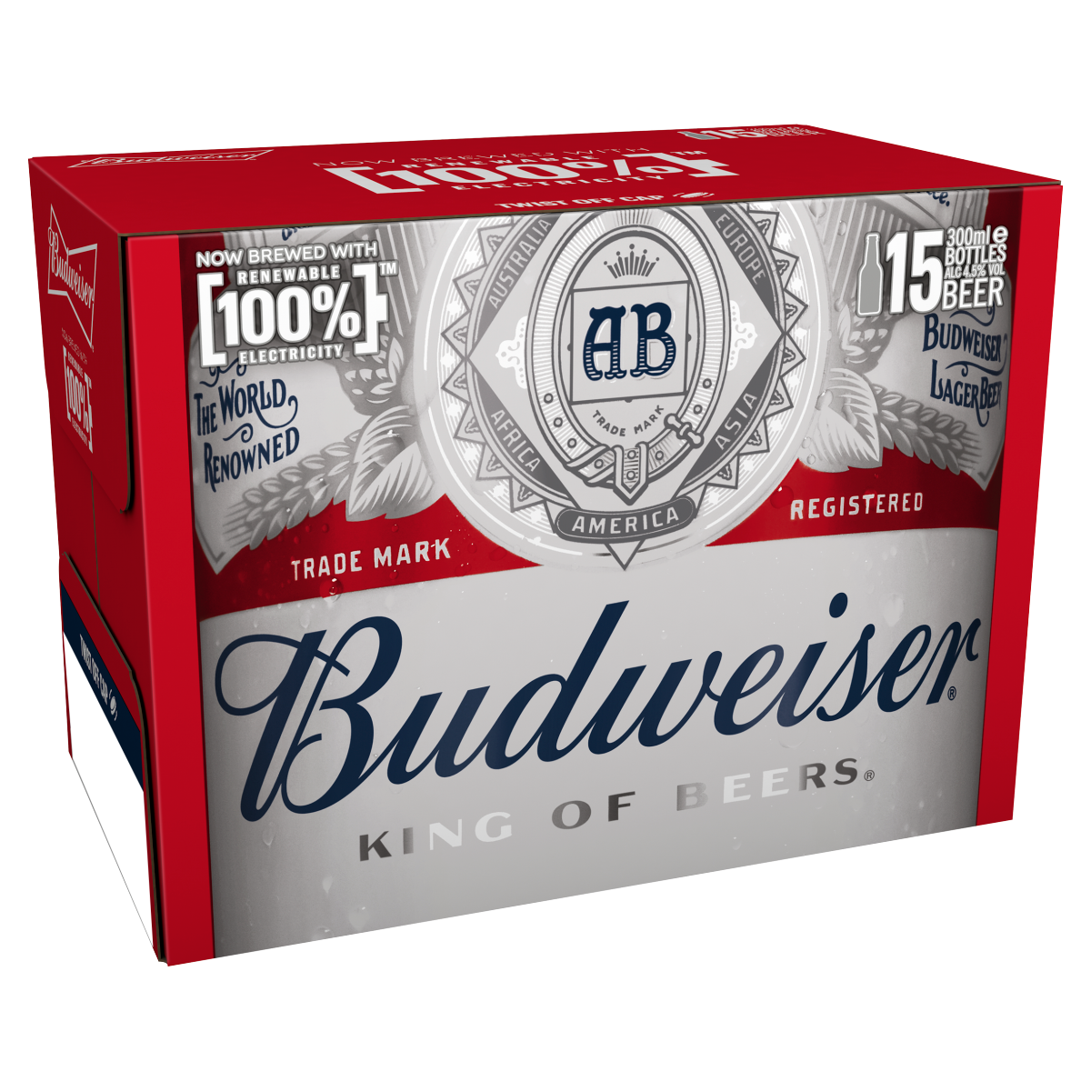 Budweiser Lager Beer Bottles 15 x 300ml