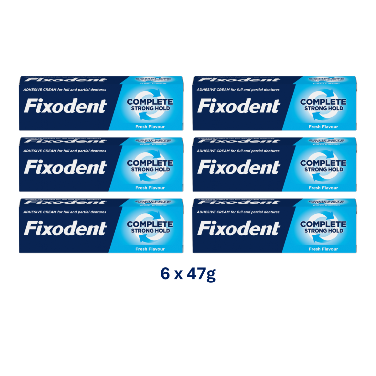 Fixodent Complete Denture Adhesive Fresh Flavour 47g, 6ct SRP