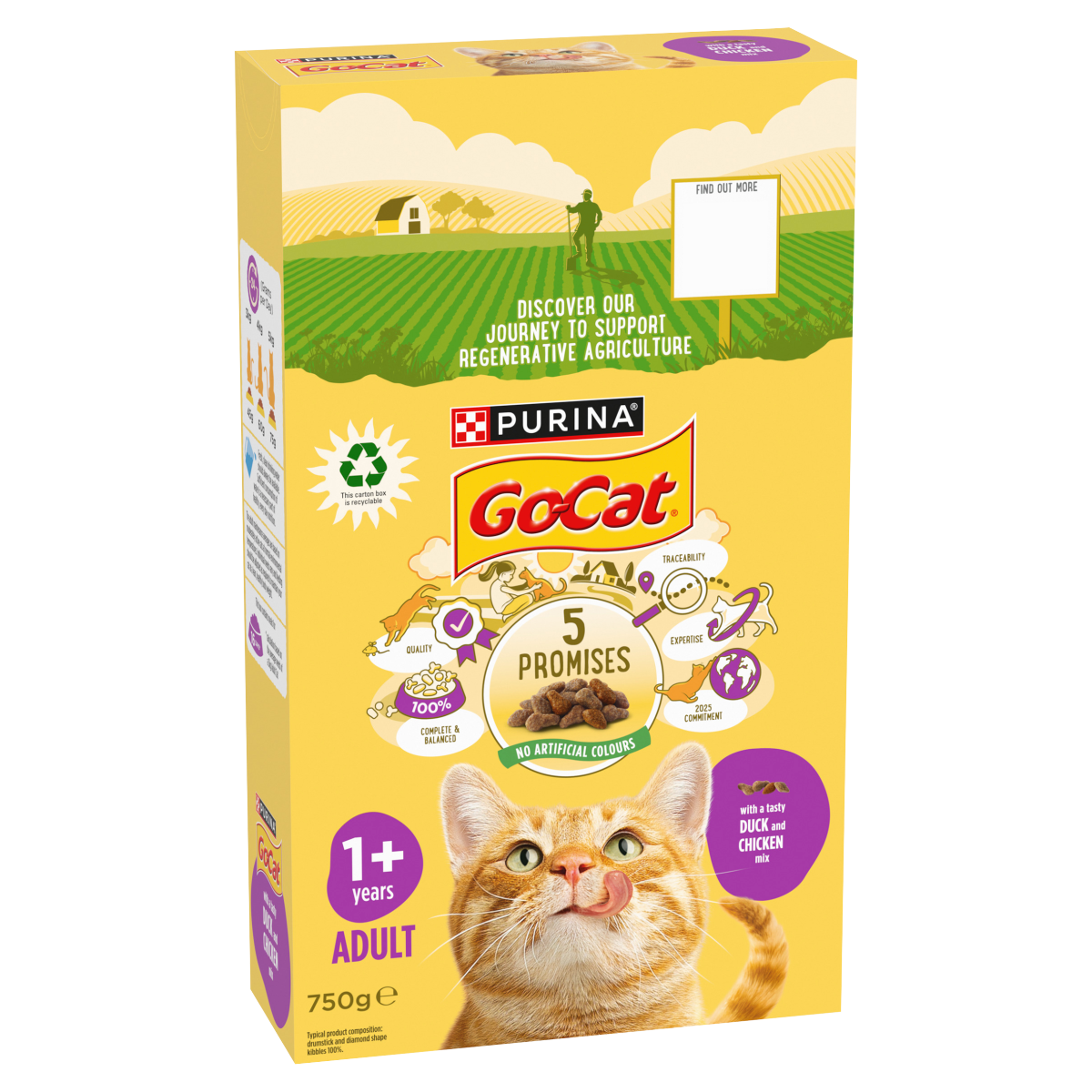 Go-Cat with a Tasty Duck and Chicken Mix 1+ Years Adult 750g