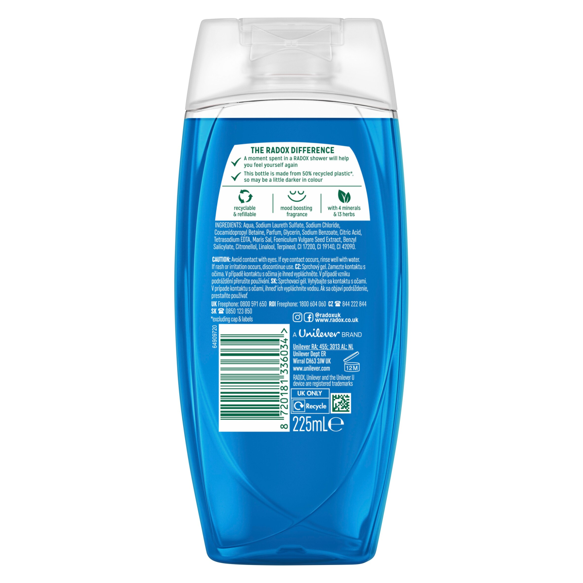 Radox Mineral Therapy Feel Awake 2-in-1 Shower Gel & Shampoo 225 ml