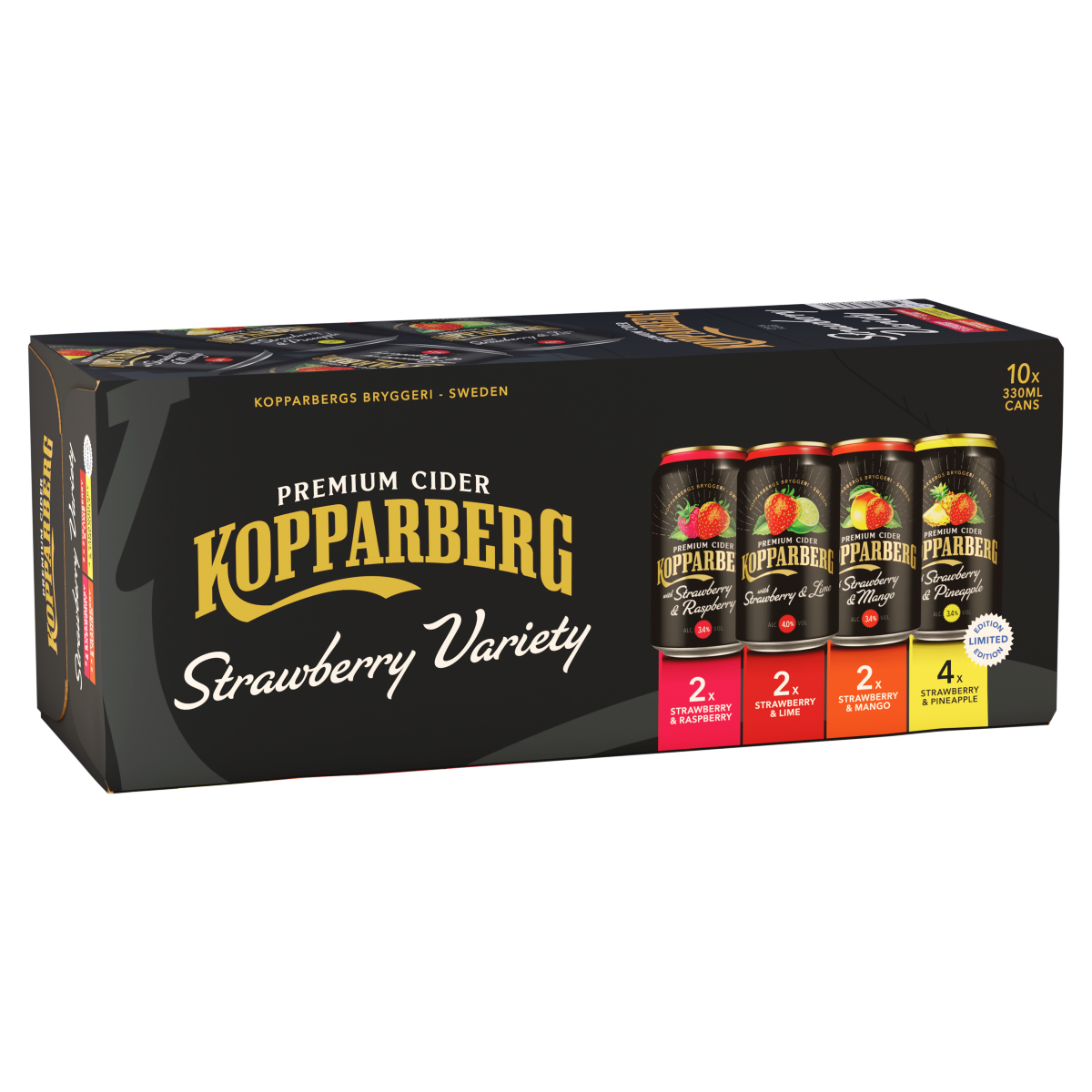Kopparberg Premium Cider Strawberry Variety 10 x 330ml