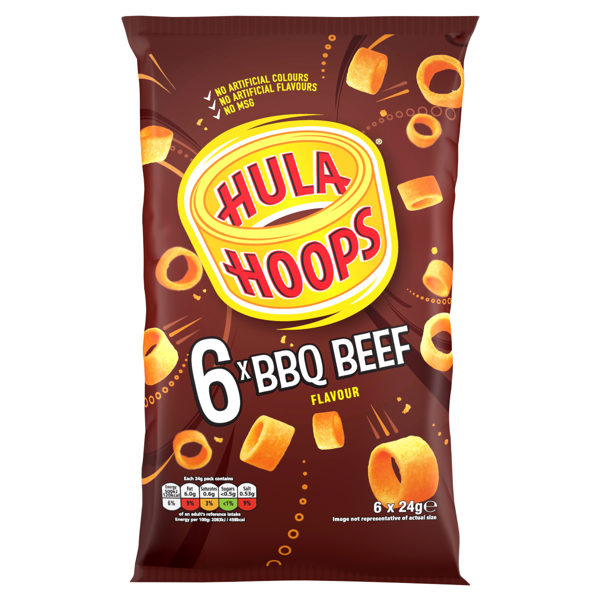 Hula Hoops BBQ Beef Flavour 6 x 24g
