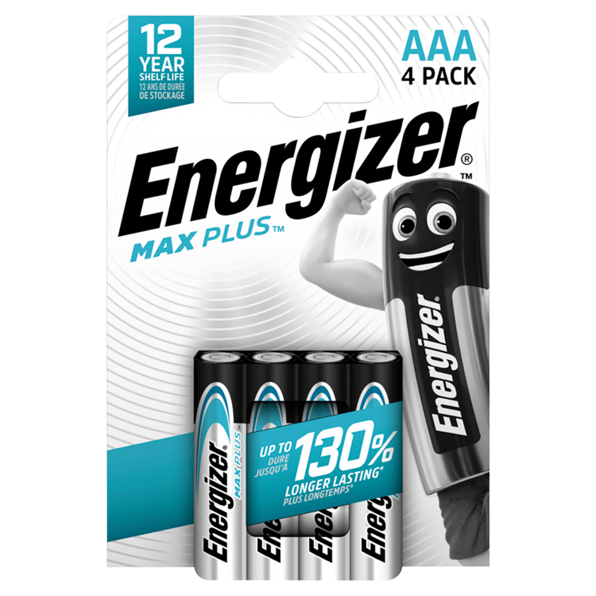 Energizer Max Plus AAA Batteries, Alkaline, 4 Pack