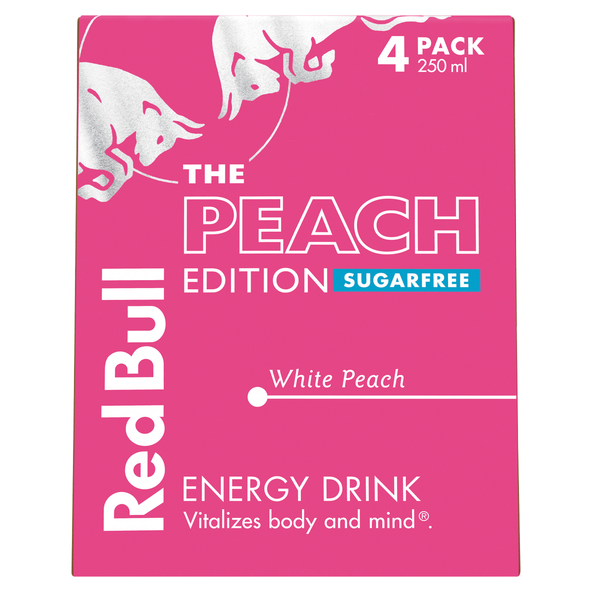 Red Bull Energy Drink Sugar Free Peach Edition White Peach 4 x 250ml