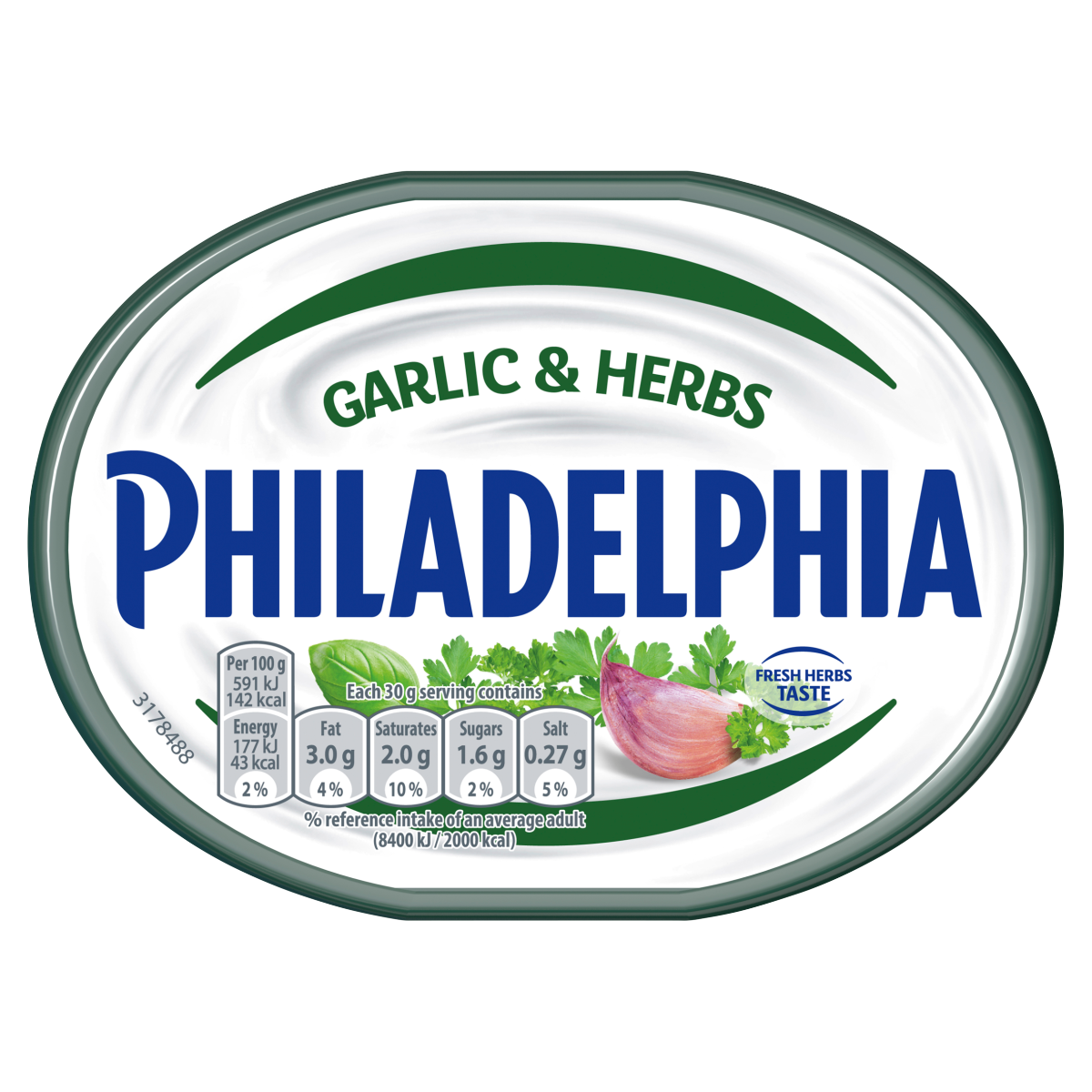 Philadelphia Garlic & Herbs 165g