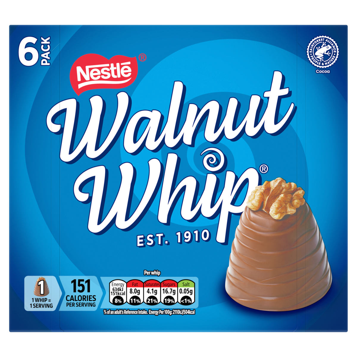 Walnut Whip  6 x 30g (180g)