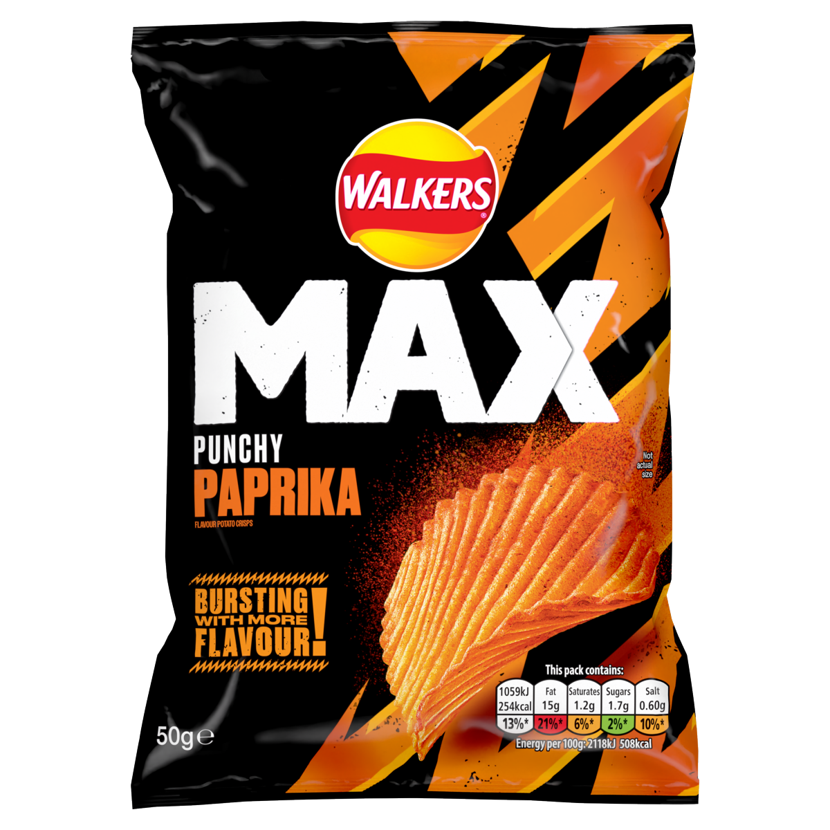 Walkers Max Punchy Paprika Crisps 50g