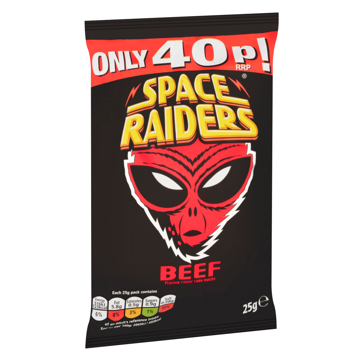 Space Raiders Beef Flavour Cosmic Corn Snacks 25g