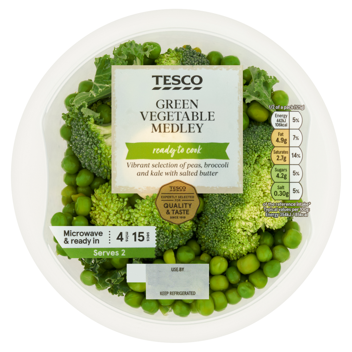 Tesco Green Vegetable Medley 250g