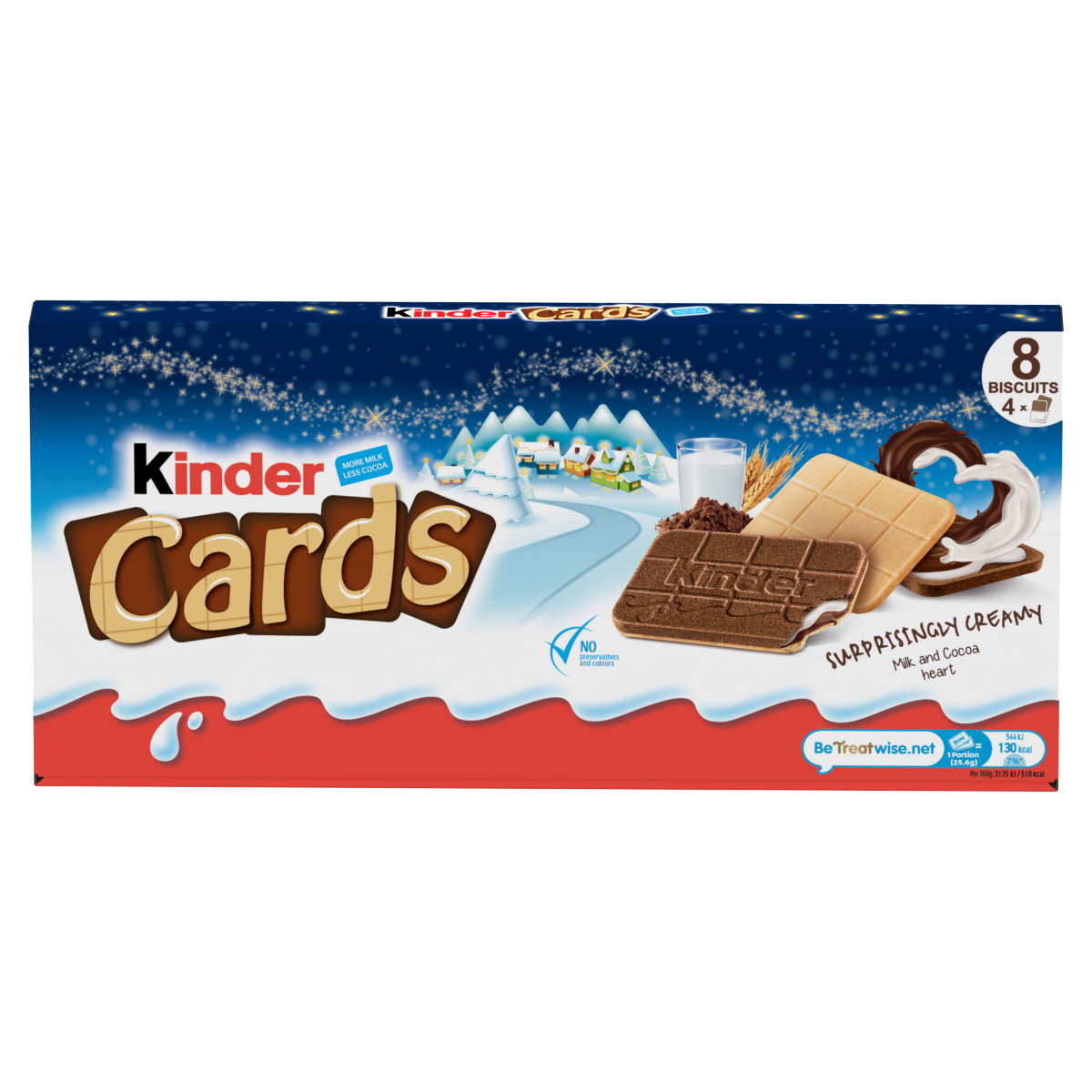 Kinder Cards Biscuits 8 x 12.8g (102.4g)