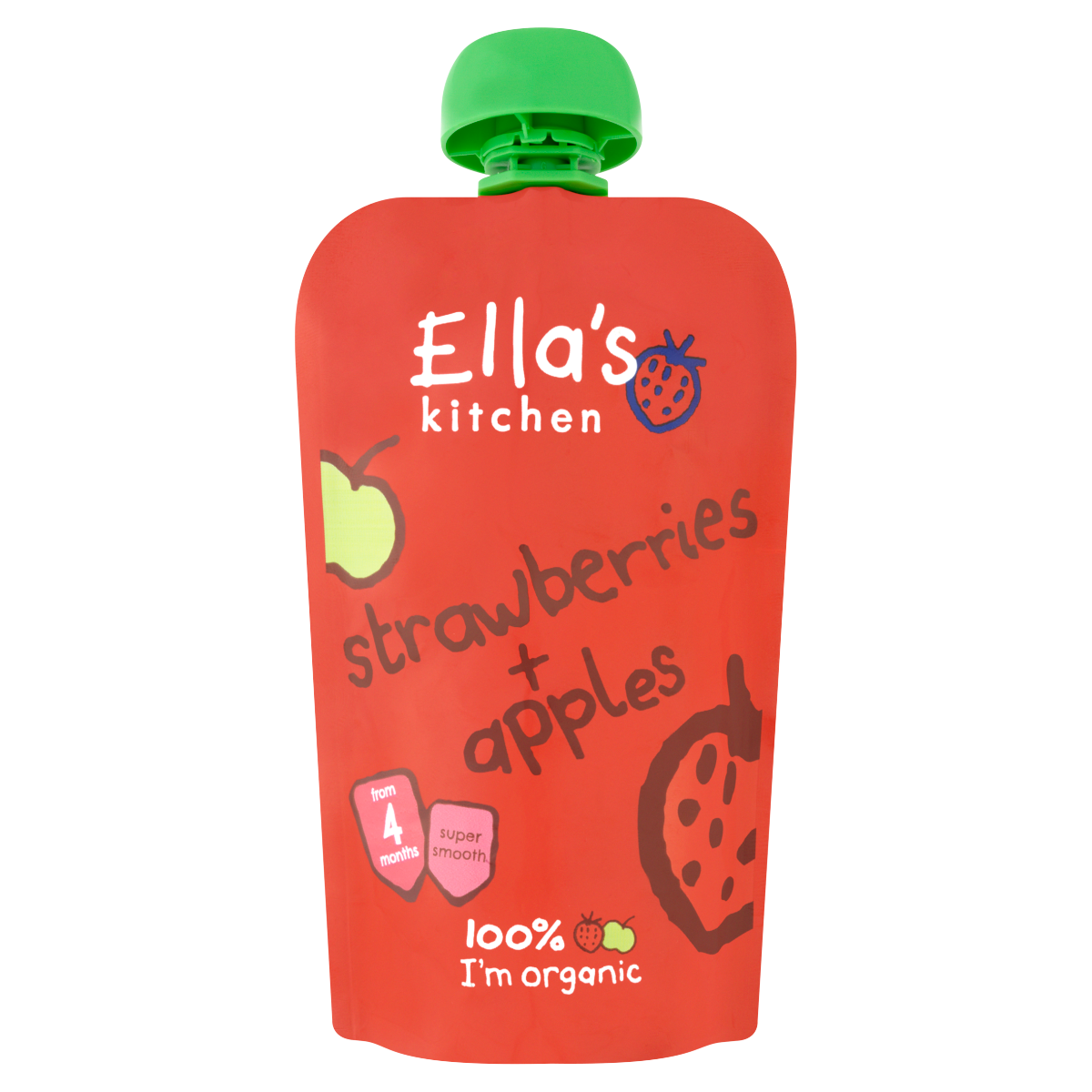 Ella’s Kitchen Organic Strawberries and Apples Baby Pouch 4+ Months 120g