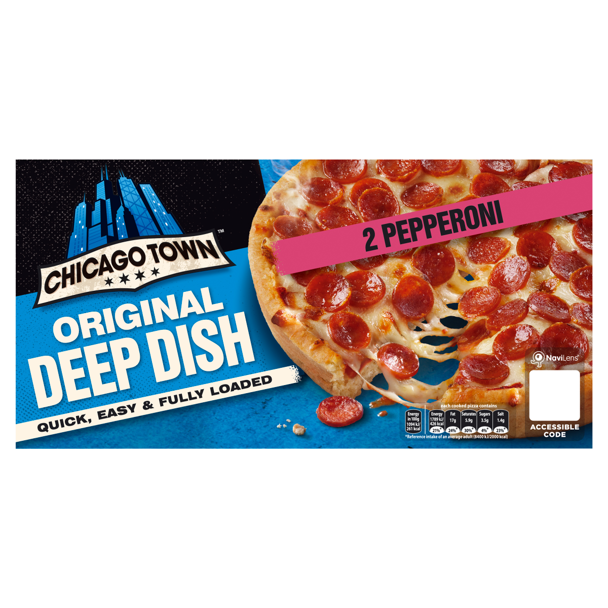 Chicago Town 2 Pepperoni Original Deep Dish Pizza 2 x 155g (310g)