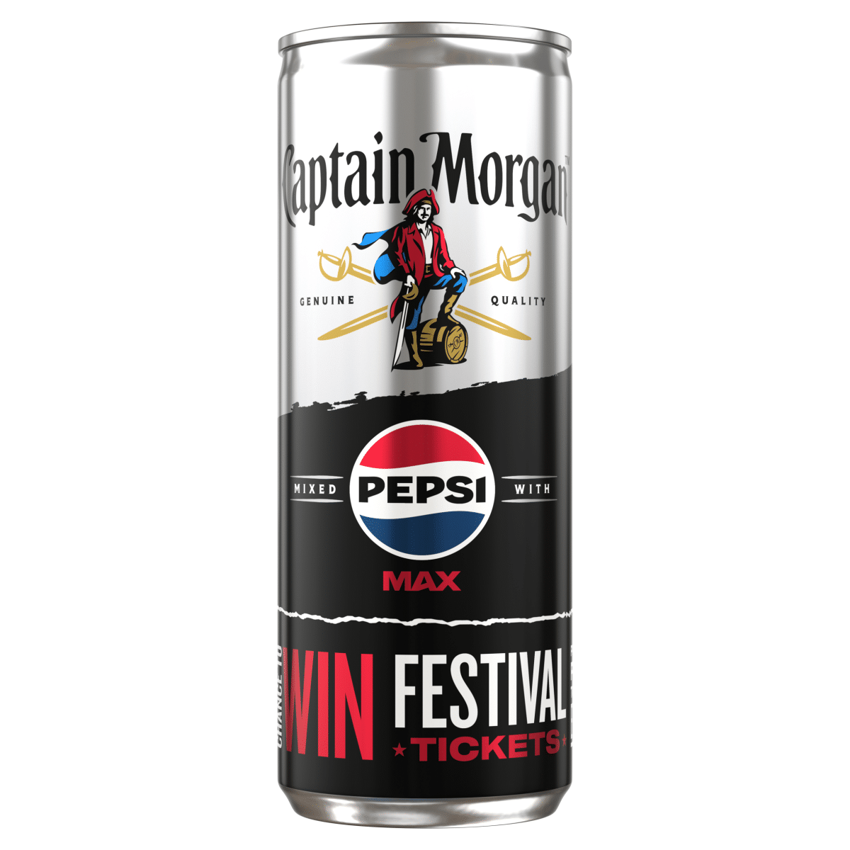 Captain Morgan Original Spiced Gold and Pepsi MAX® Premix 250ml 5% vol can