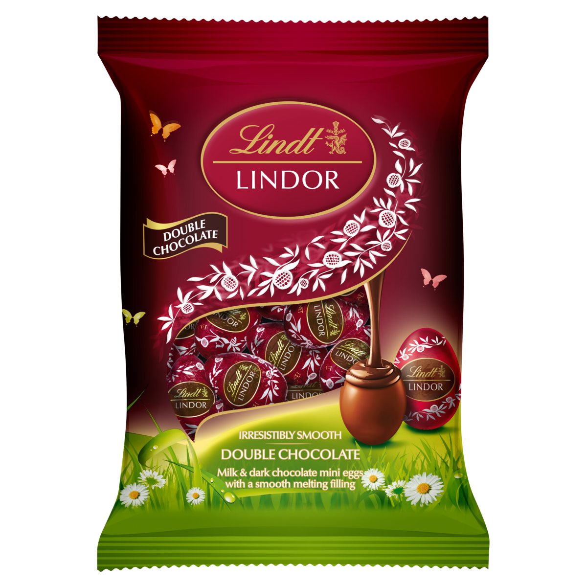 Lindt LINDOR Double Chocolate Mini Eggs with a Smooth Melting Filling 80g