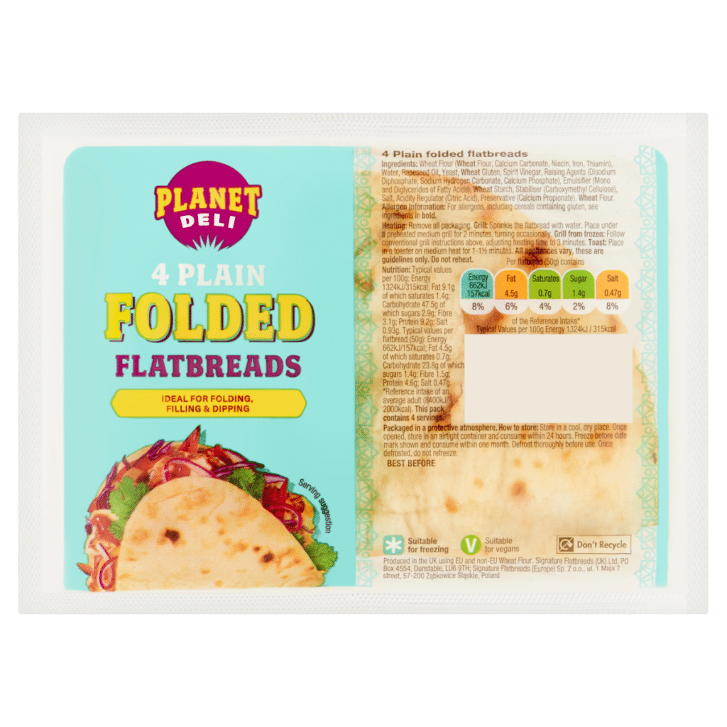 Planet Deli 4 Folded Flatbreads