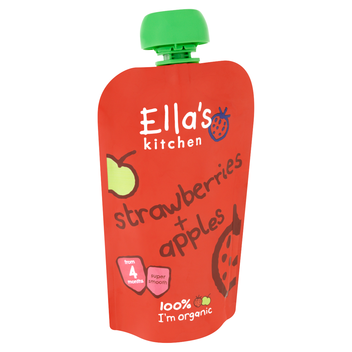 Ella’s Kitchen Organic Strawberries and Apples Baby Pouch 4+ Months 120g