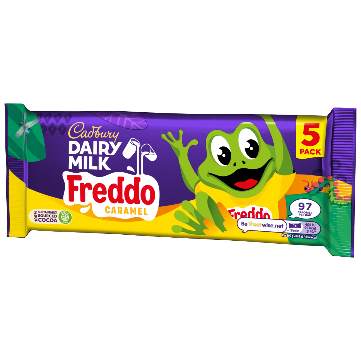 Cadbury Dairy Milk Freddo Caramel Chocolate Bar 5 Pack Multipack 97.5g