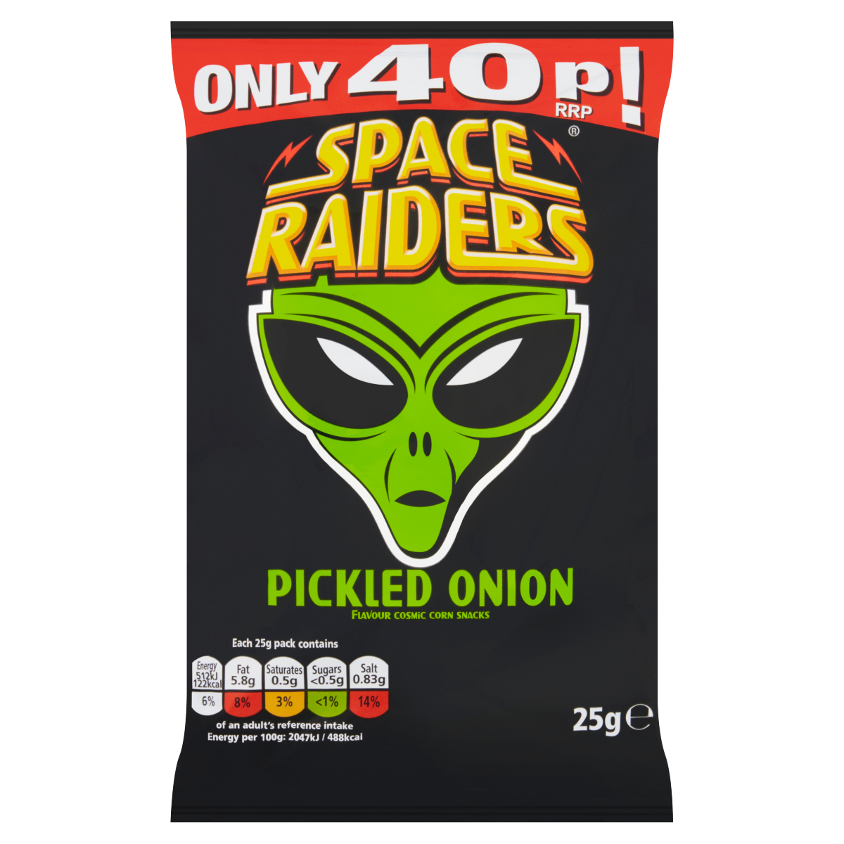 Space Raiders Pickled Onion Flavour Cosmic Corn Snacks 25g