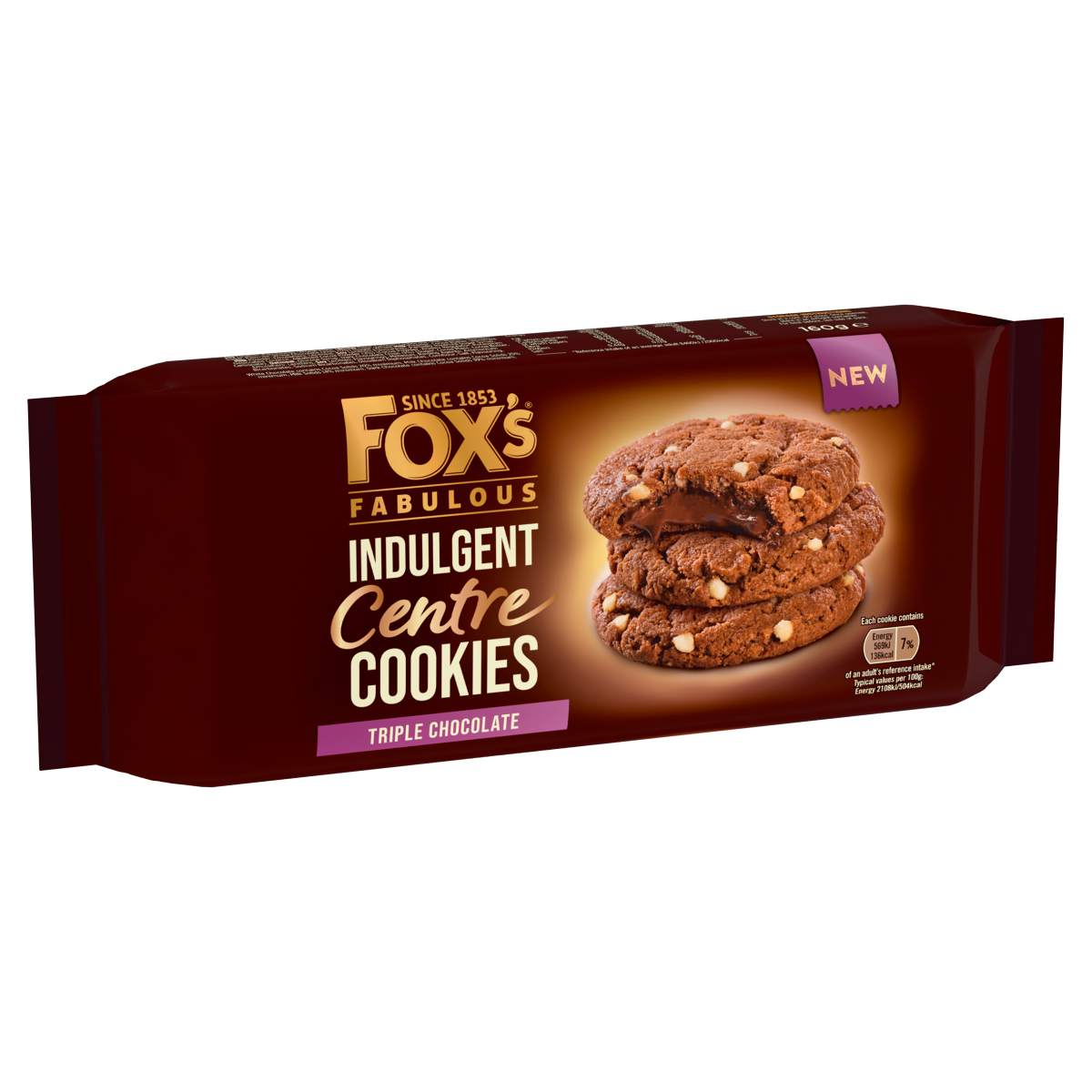 Fox’s Fabulous Indulgent Centre Cookies Triple Chocolate 160g