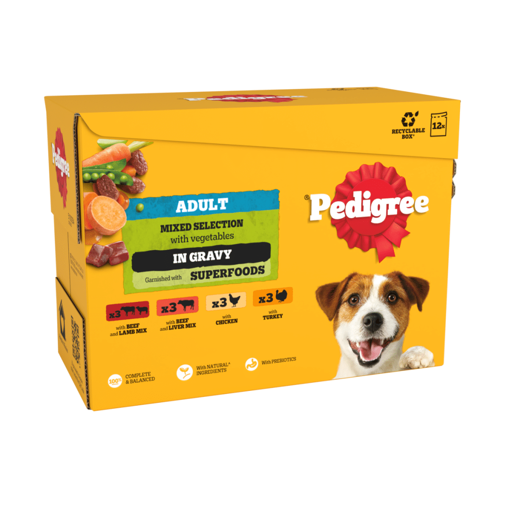 PEDIGREE® Adult Wet Dog Food Mixed Selection in Gravy 12 x 100g Pouch