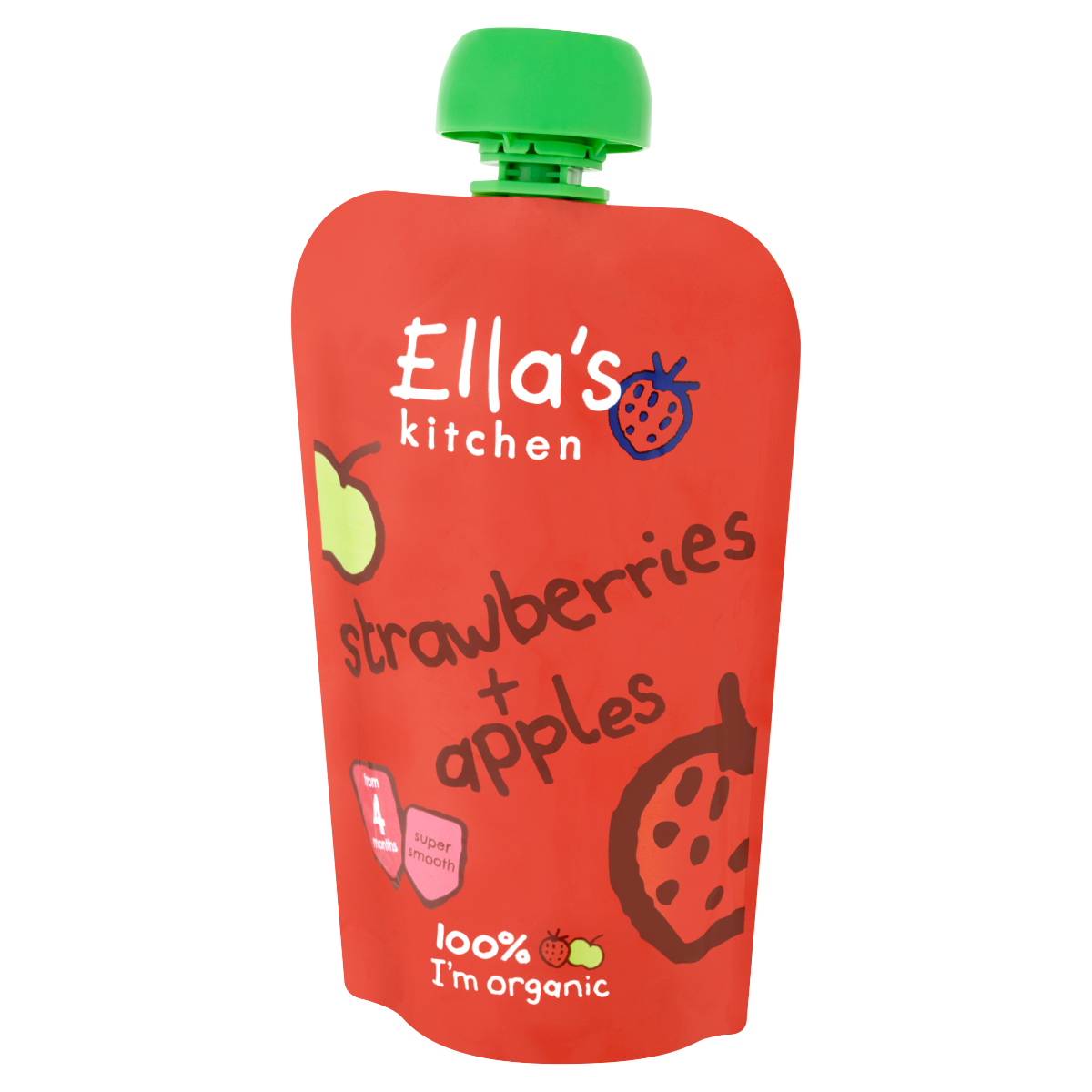 Ella’s Kitchen Organic Strawberries and Apples Baby Pouch 4+ Months 120g