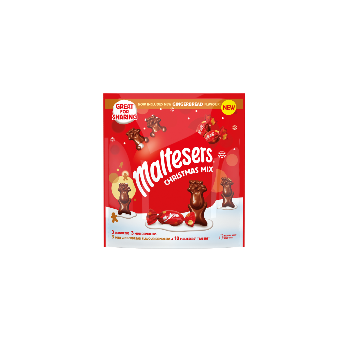 Maltesers Milk Chocolate & Gingerbread Christmas Pouch 240g
