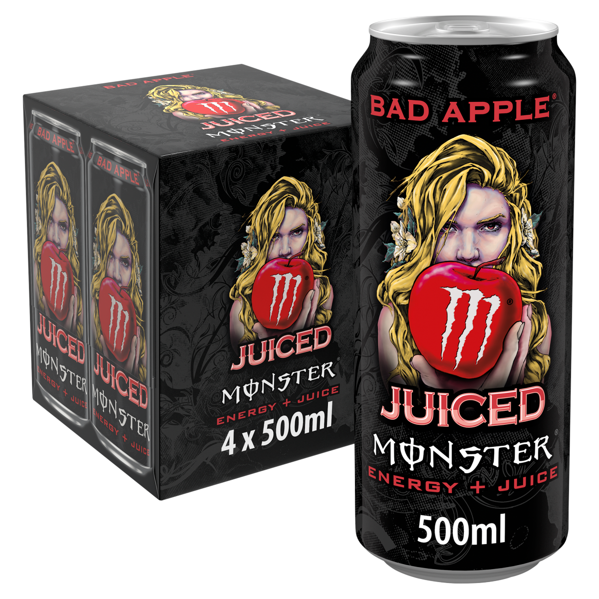 Monster Energy Drink Bad Apple 4 x 500ml