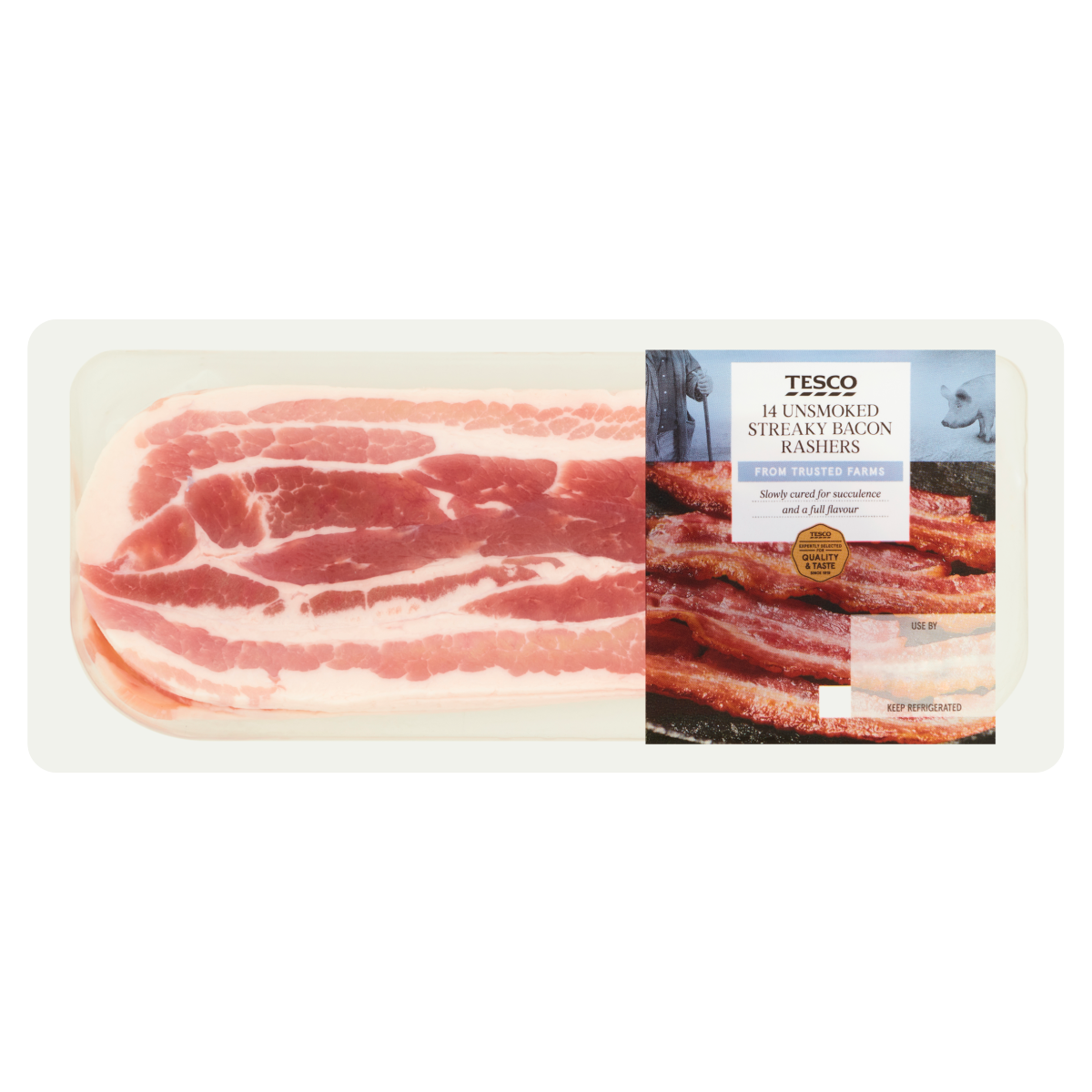 Tesco 14 Unsmoked Streaky Bacon Rashers 300g