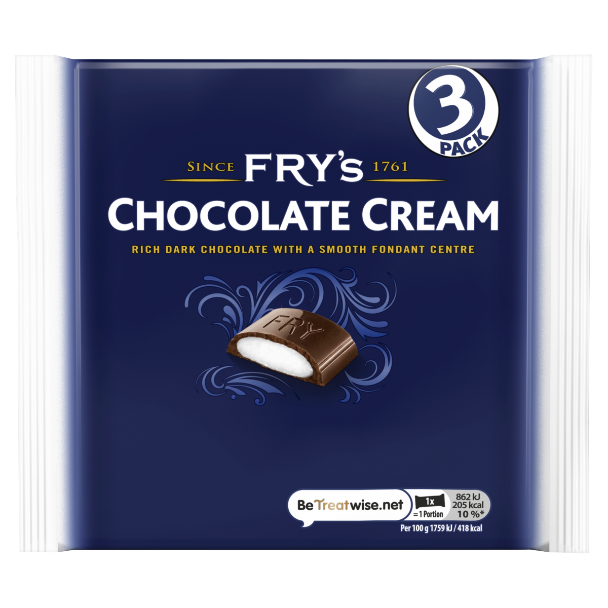 Fry’s Chocolate Cream Chocolate Bar 3 Pack Multipack 147g (3 x 49g)