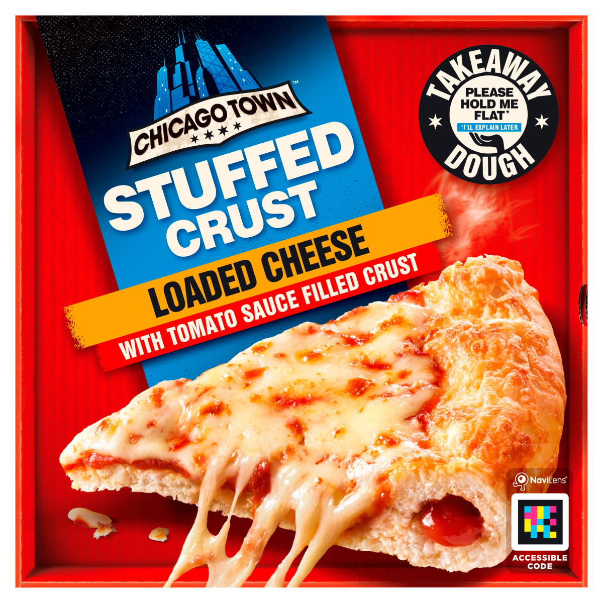 Chicago Town Stuffed Crust Loaded Cheese with Tomato Sauce Filled Crust Pizza 480g