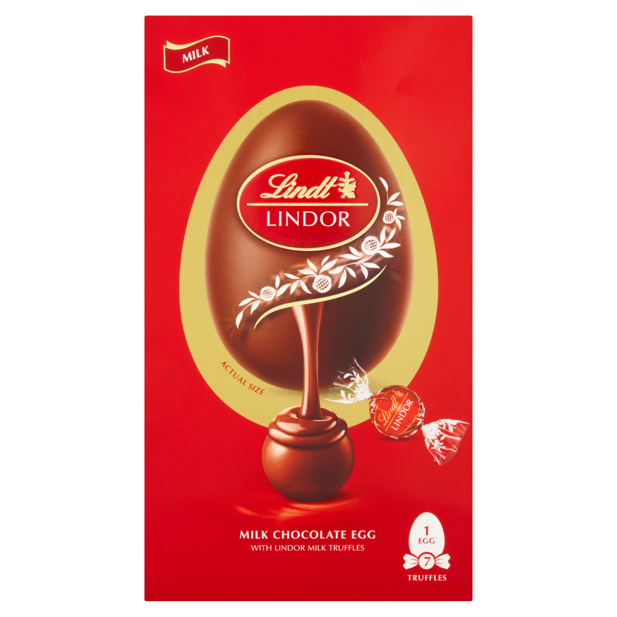 Lindt LINDOR MILK CHOCOLATE EGG WITH LINDOR MILK TRUFFLES 183g
