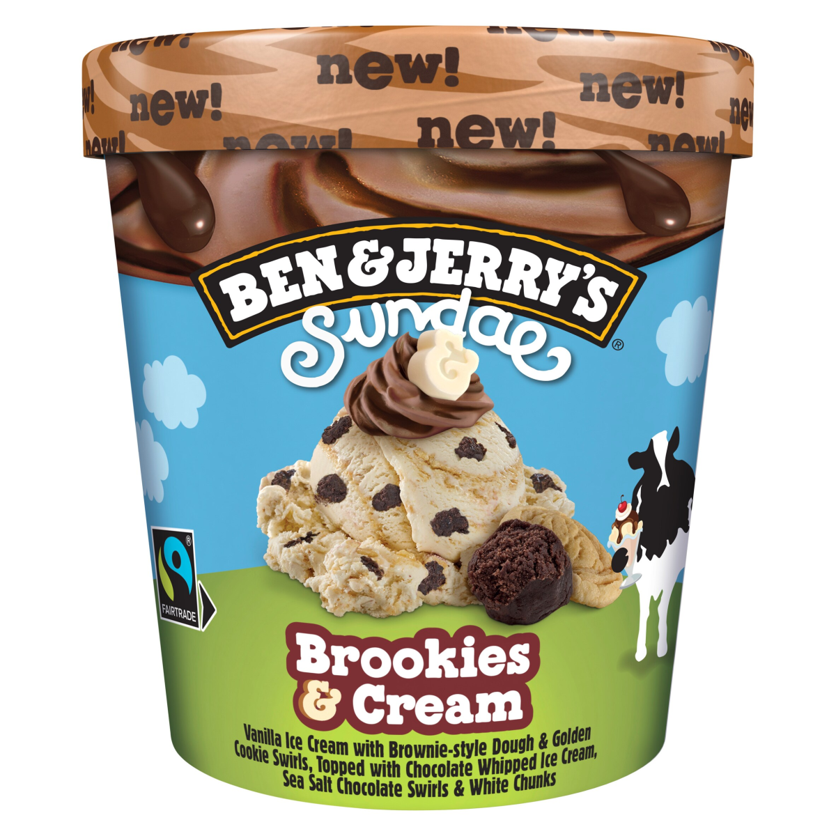 Ben & Jerry’s Sundae Ice Cream Tub Brookies & Cream 427 ML